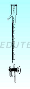 BURETTE, AUTOMATIC ZERO Mounted on reservoir with PTFE key stopcock, rubber bellow